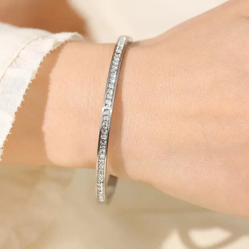 Crystalis - Bracelet en Zircon pour Femme – Bijou en Acier Inoxydable Crystalis