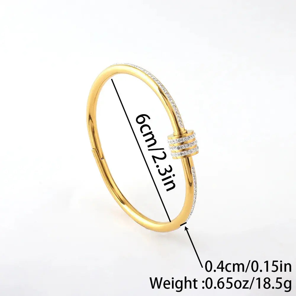 Crystalis - Bracelet Élégant Doré avec Strass Scintillants Crystalis